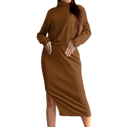 Skirt & Top Matching Set - Loose Rib Knit Skirts + Sweaters Matching Set Outfit – Casual Outfit