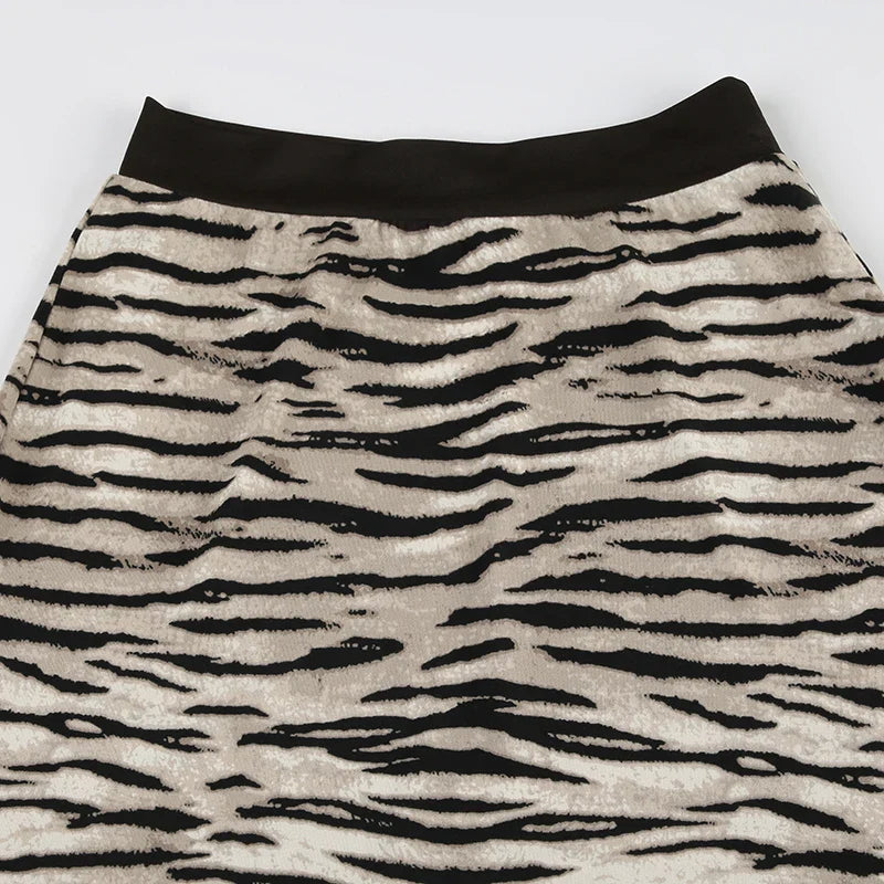 Skirts- Cozy Fur Textured Zebra Maxi Skirt- - Chuzko Women Clothing