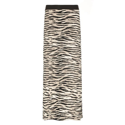 Skirts- Cozy Fur Textured Zebra Maxi Skirt- Zebra Print- Chuzko Women Clothing