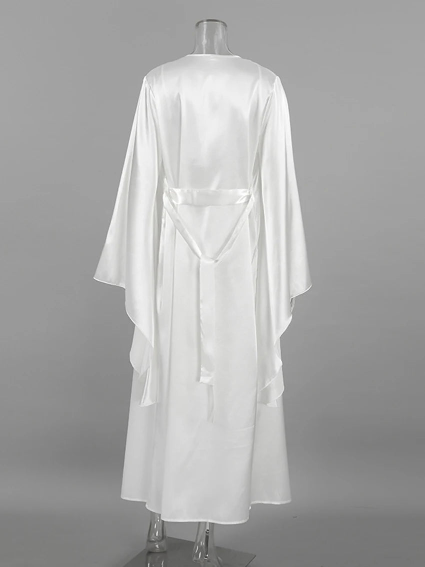 Sleepwear - Bridal Sleepwear Satin Robe Set with Slip Dress 2 Piece