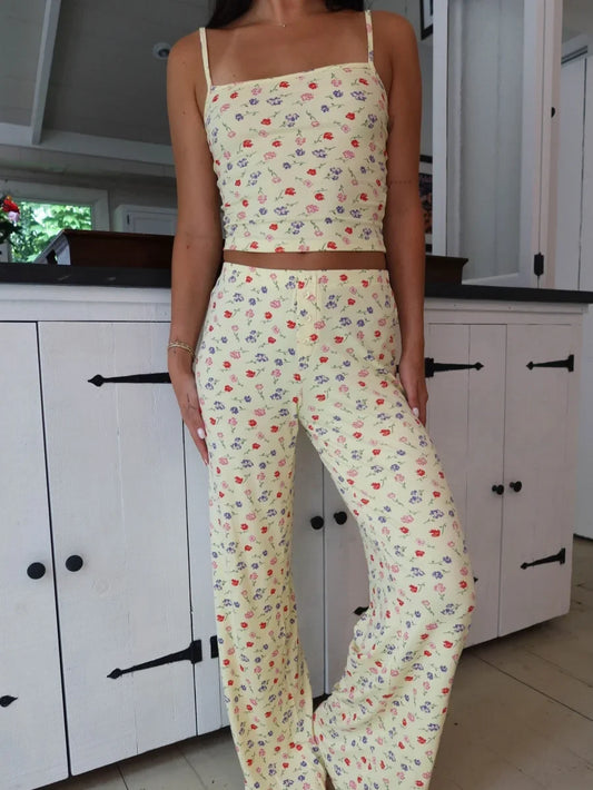 Sleepwear - Floral Cami Top and Pants Loungewear Sleepwear Set for Women