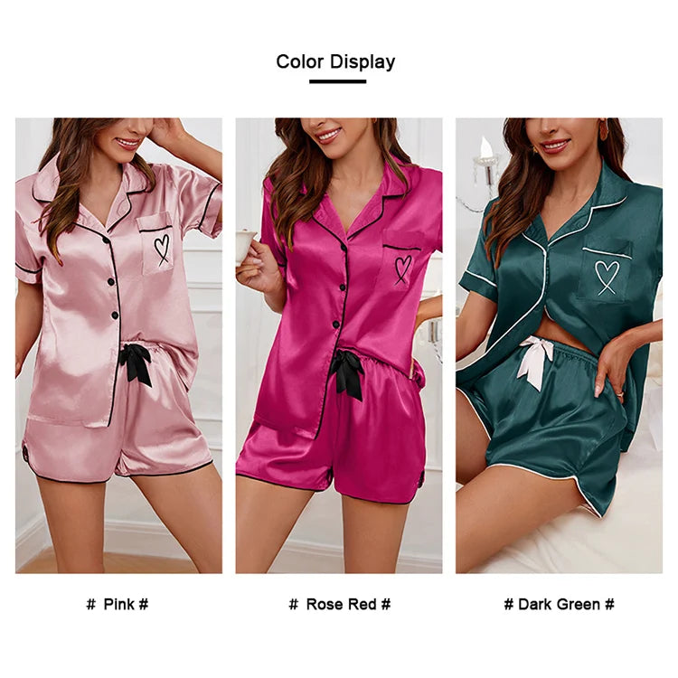 Sleepwear - Silky Luxe Lounge Set - Waist Tie PJs