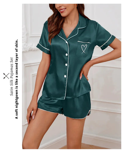 Sleepwear - Silky Luxe Lounge Set - Waist Tie PJs