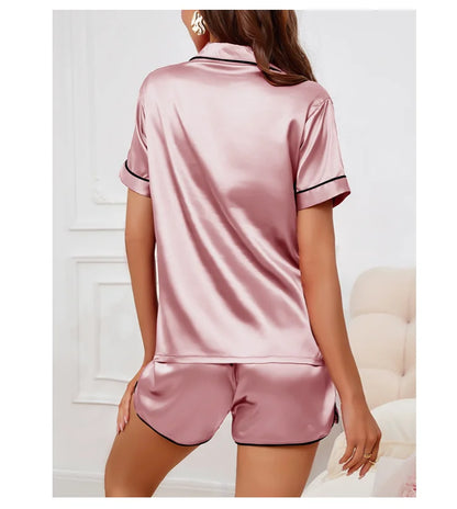 Sleepwear - Silky Luxe Lounge Set - Waist Tie PJs