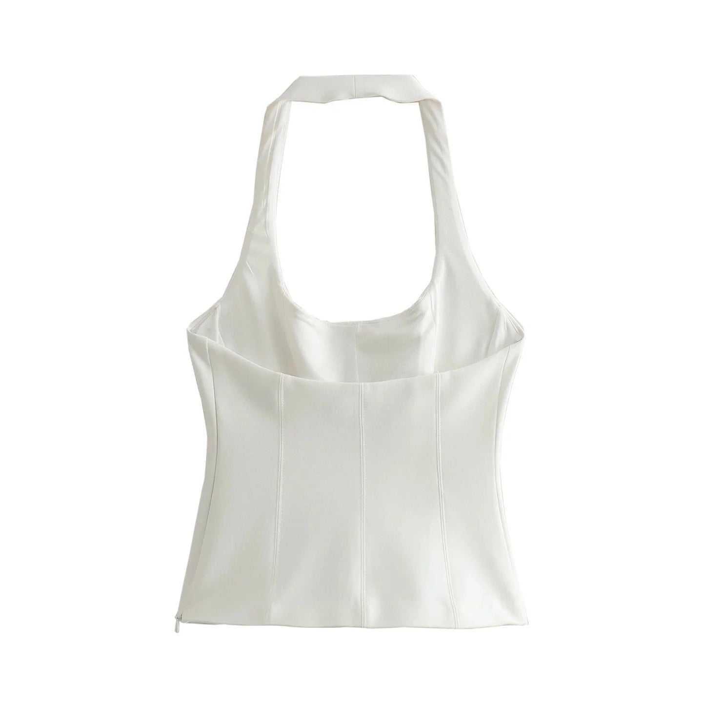 Sleeveless Blouses - Form-Fitting Halter Blouse Sleeveless Top for Outdoor Events