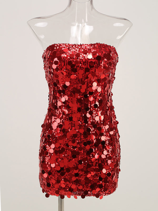 Sparkle Dresses - Sequin Disco Bodycon Dress for New Year's Eve