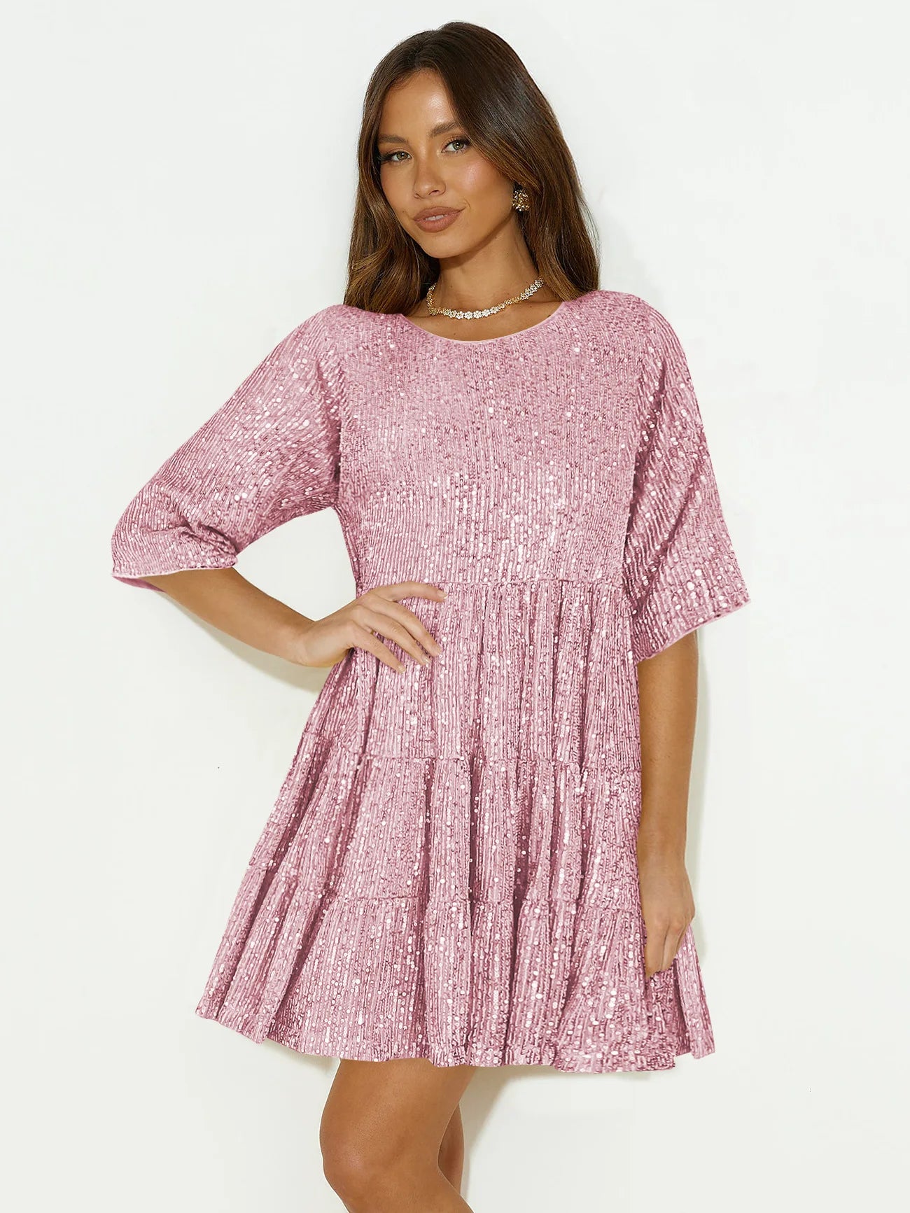 Sparkle Dresses- Sparkle Holiday Party Mini Dress