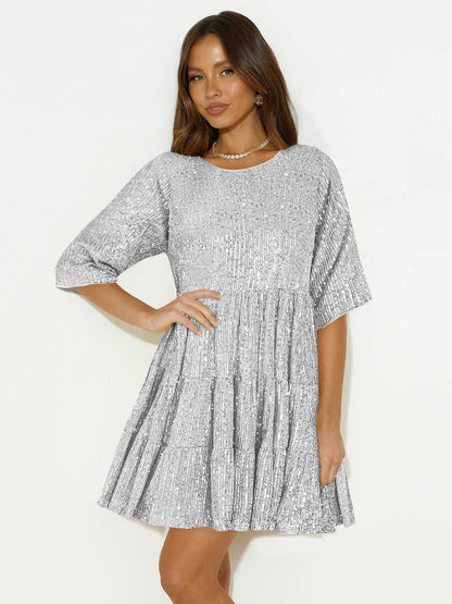 Sparkle Dresses- Sparkle Holiday Party Mini Dress