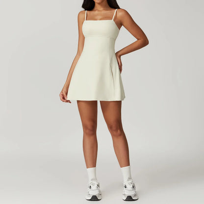 Sporty Dresses- The Fashion Dress for Tennis, Golf, and Dance- Cream apricot- Pekosa Women Fashion