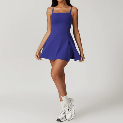 Sporty Dresses- The Fashion Dress for Tennis, Golf, and Dance- Glass Blue- Pekosa Women Fashion