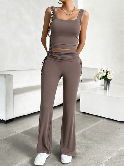 Ensemble 2 pièces pantalon de yoga évasé et débardeur Flex &amp; Flow pour femme