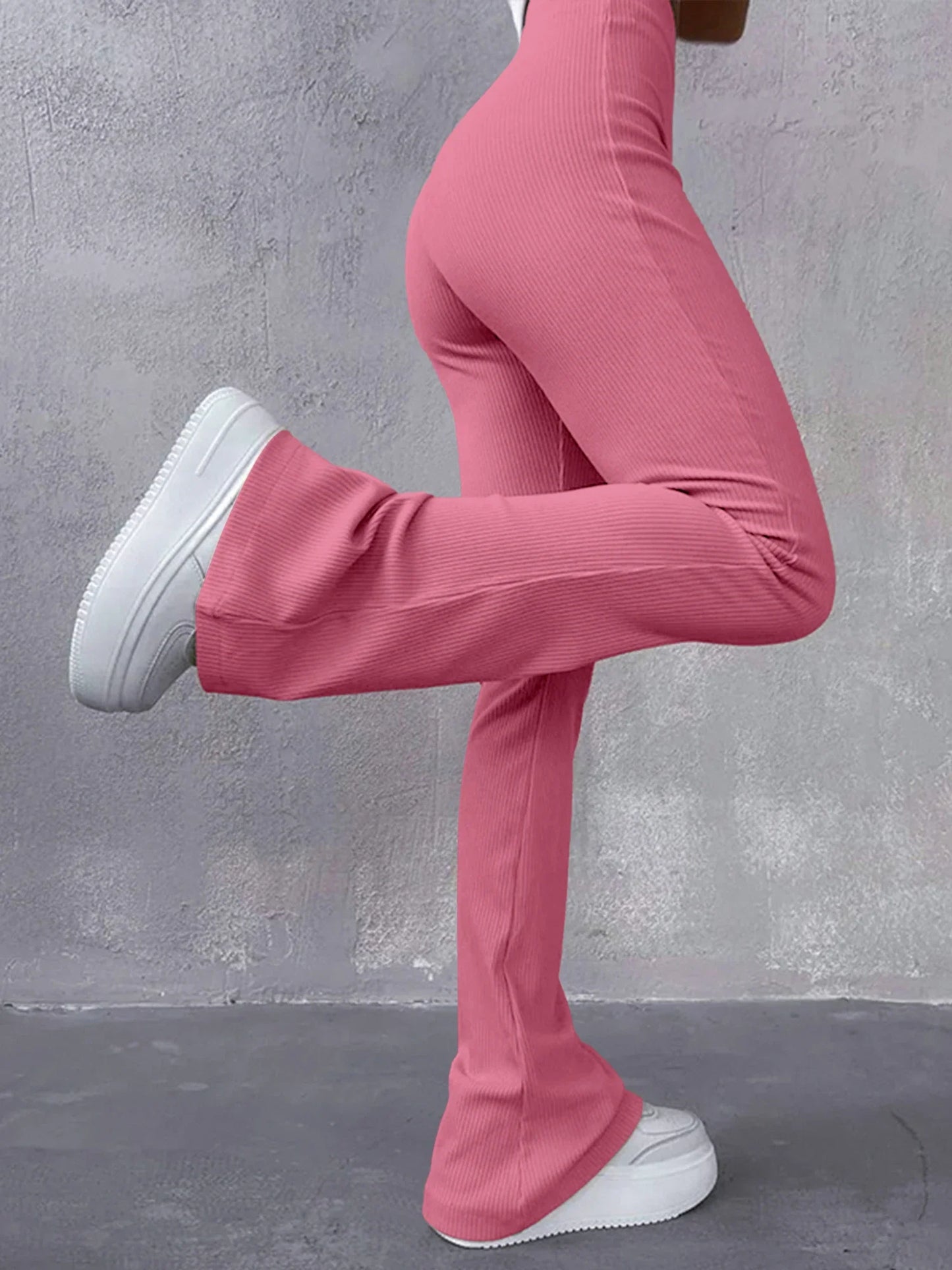 Sporty Pants- Women High-Waisted Flare Leggings for Casual to Dressy Looks- - Pekosa Women Fashion