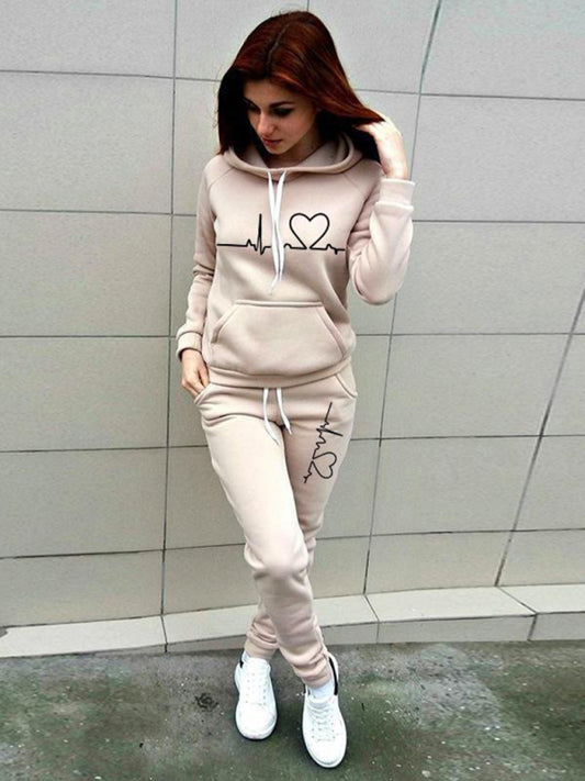 Sporty Set - Women's Sporty Tracksuit in Fleece Casual Sportswear Set