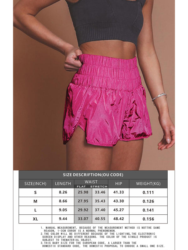 Sporty Shorts- Women's Smocked Waistband Workout Shorts- - Pekosa Women Fashion