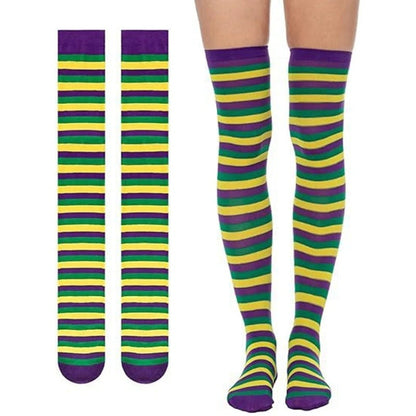 Stockings - Women's Festive Over-Knee Stockings for Mardi Gras & Carnival