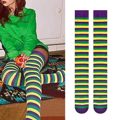 Stockings - Women's Festive Over-Knee Stockings for Mardi Gras & Carnival