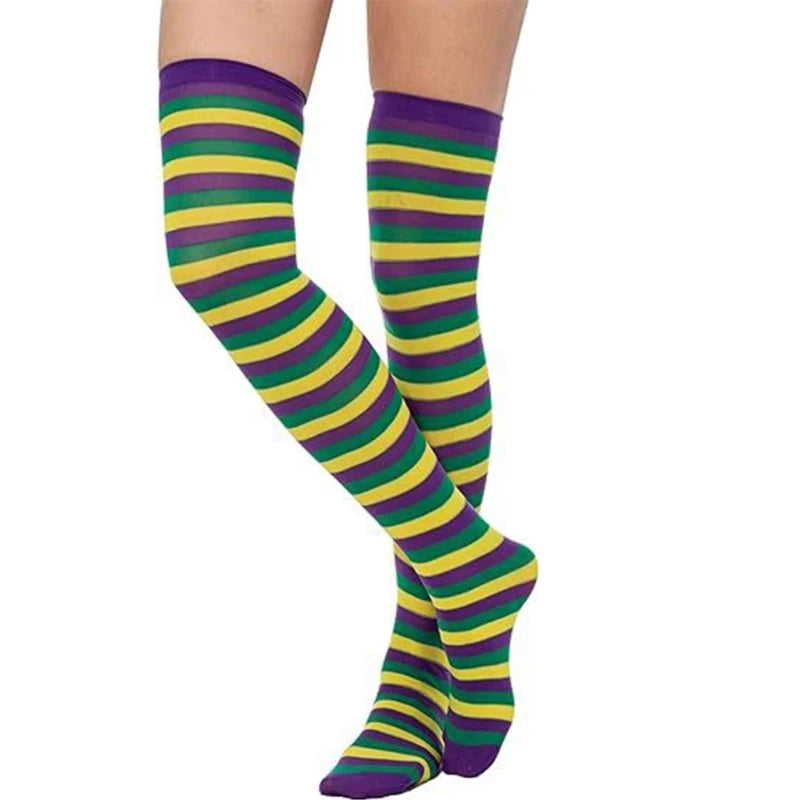 Stockings - Women's Festive Over-Knee Stockings for Mardi Gras & Carnival