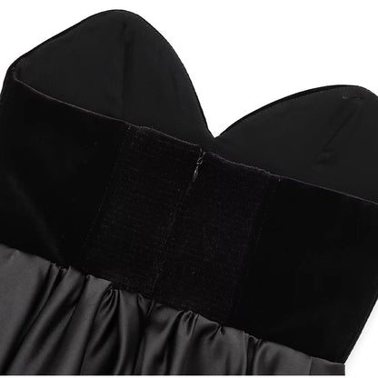 Strapless Tops - Black Velvet Peplum Tube Top – Night Out Essential