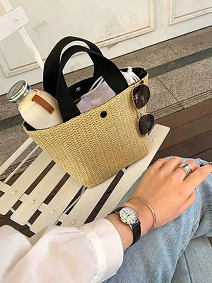 Straw Bags- Eco-Chic Straw Look Bag for Beach Days & Casual Wear- - Pekosa Women Fashion