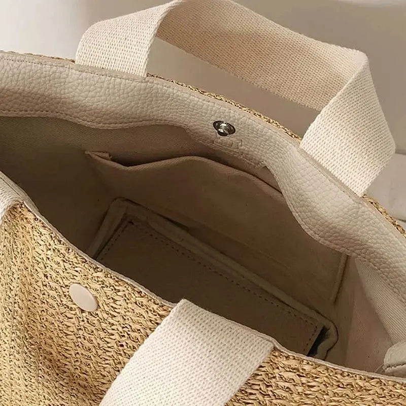 Straw Bags- Eco-Chic Straw Look Bag for Beach Days & Casual Wear- - Pekosa Women Fashion