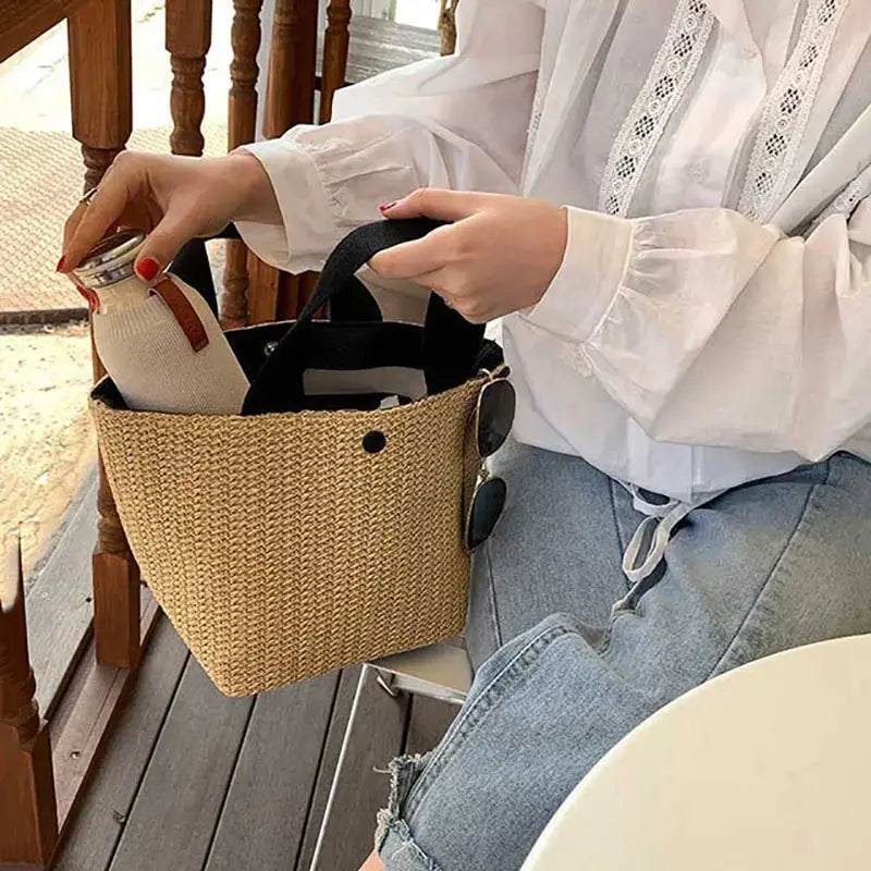 Straw Bags- Eco-Chic Straw Look Bag for Beach Days & Casual Wear- - Pekosa Women Fashion