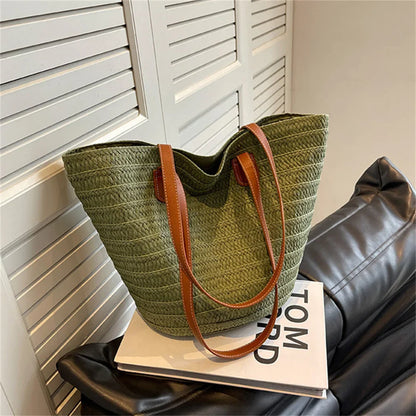 Straw Bags- Eco Straw Bag for Beach Days & Casual Outings- - Pekosa Women Fashion