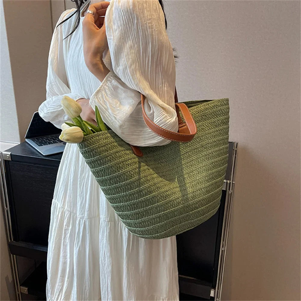 Straw Bags- Eco Straw Bag for Beach Days & Casual Outings- - Pekosa Women Fashion