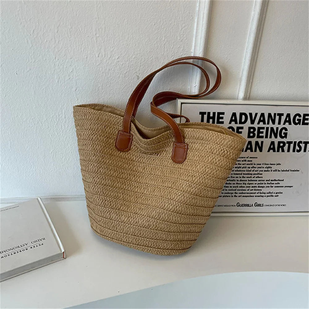 Straw Bags- Eco Straw Bag for Beach Days & Casual Outings- - Pekosa Women Fashion