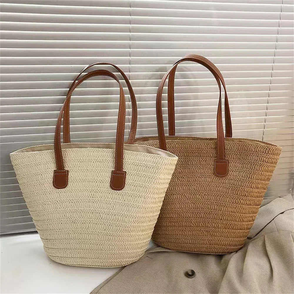 Straw Bags- Eco Straw Bag for Beach Days & Casual Outings- - Pekosa Women Fashion