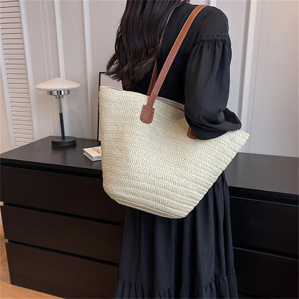 Straw Bags- Eco Straw Bag for Beach Days & Casual Outings- - Pekosa Women Fashion