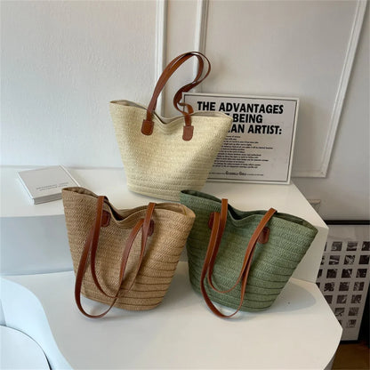 Straw Bags- Eco Straw Bag for Beach Days & Casual Outings- - Pekosa Women Fashion