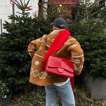 Suede Jackets - Stylish Sherpa-Lined Artisan Coat