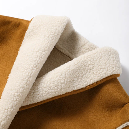 Suede Jackets - Stylish Sherpa-Lined Artisan Coat