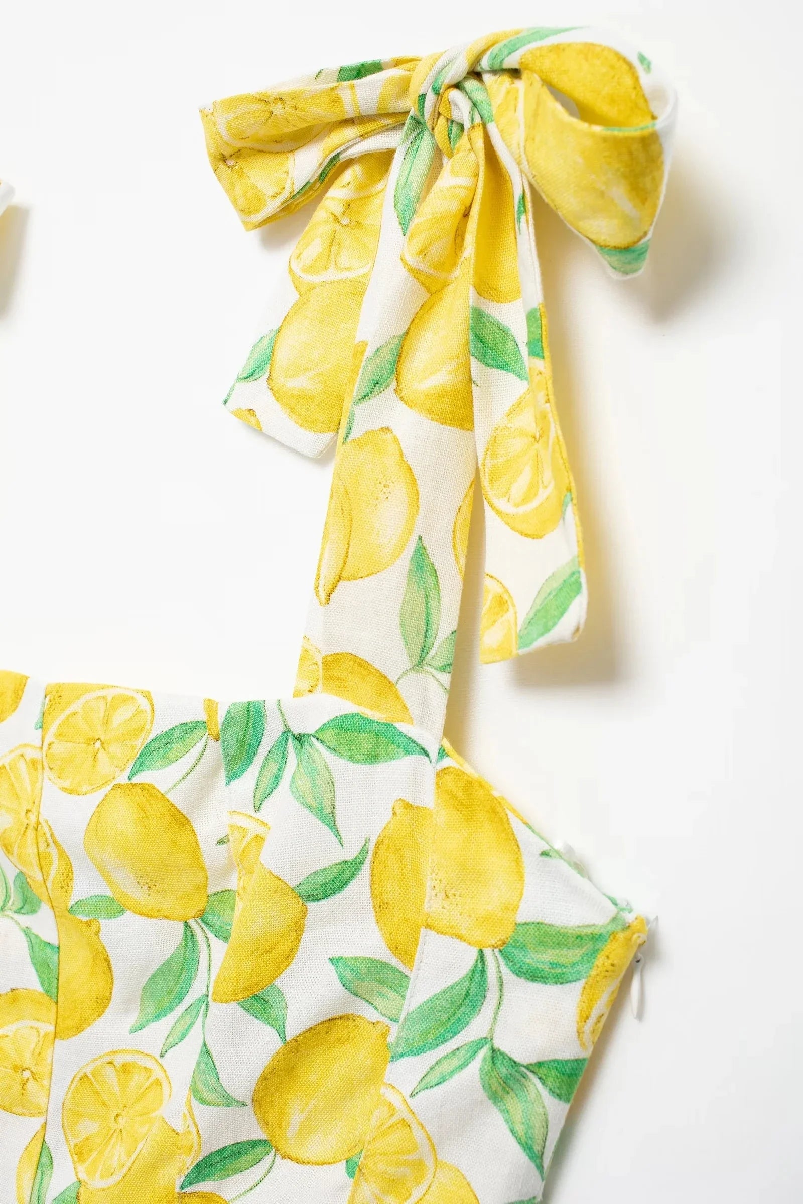 Summer Dresses- Bright Summer Lemon Print Dress for Beach Days and Picnics- - Pekosa Women Fashion