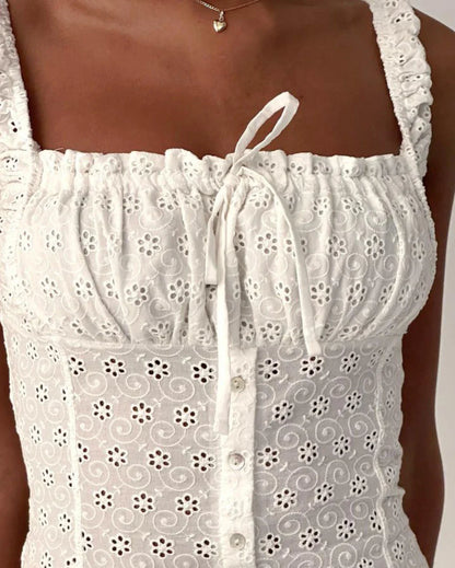 Summer Wedding Style Floral Eyelet Lace Dress