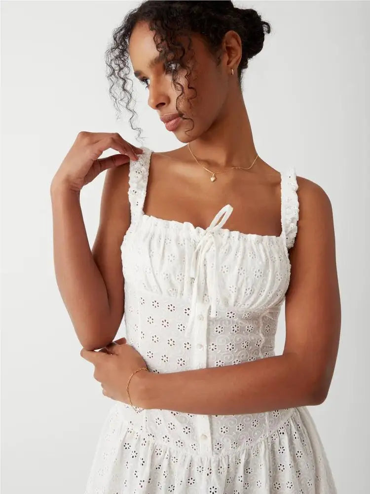 Summer Wedding Style Floral Eyelet Lace Dress