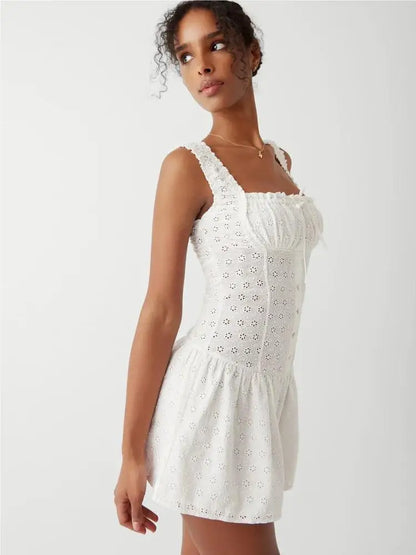 Summer Wedding Style Floral Eyelet Lace Dress