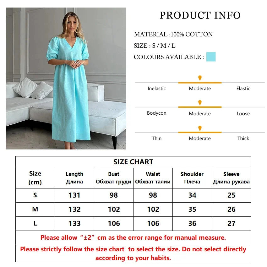 Summer Dresses- Summer Breeze Cotton Midi Dress- - Chuzko Women Clothing