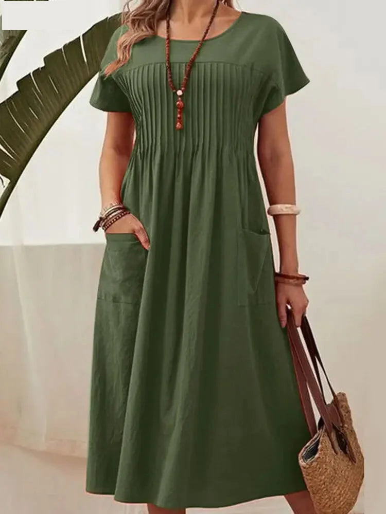 Summer A-Line Midi Dress for Casual Events