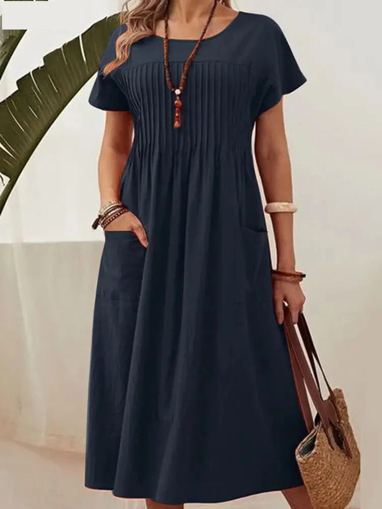 Summer A-Line Midi Dress for Casual Events