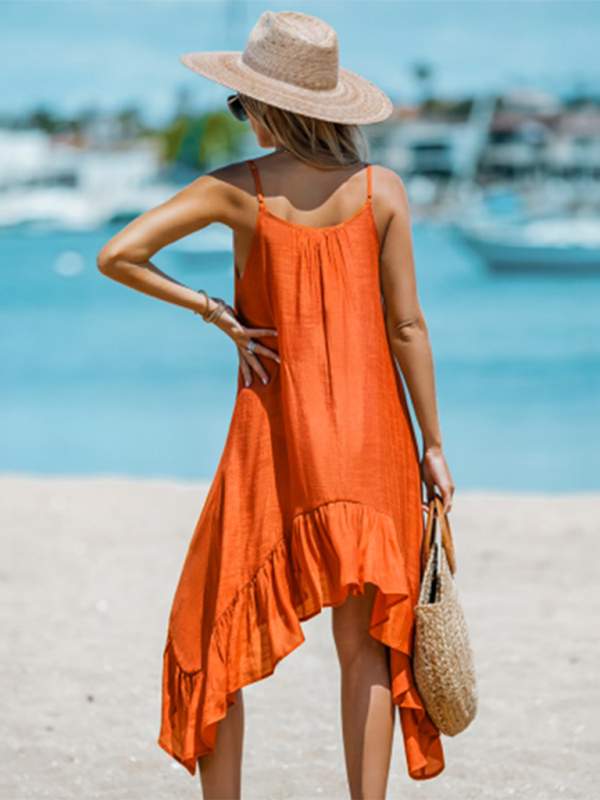 Women Solid High-Low Beach Cami Dress