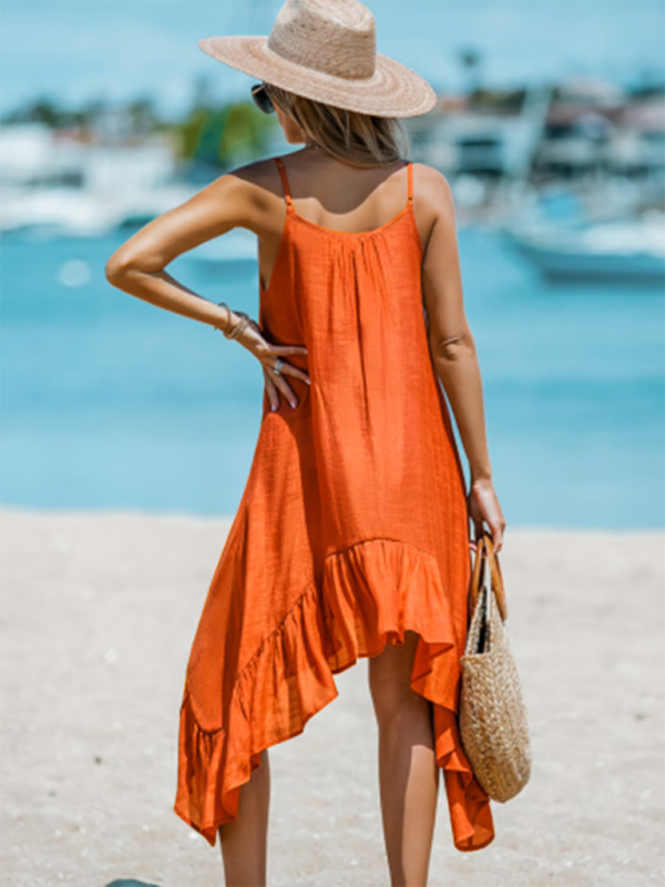 Women Solid High-Low Beach Cami Dress