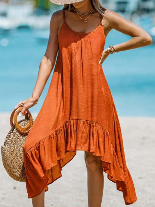Women Solid High-Low Beach Cami Dress