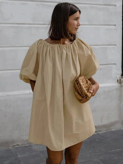 Balloon Sleeve Off-Shoulder Dress for Summer