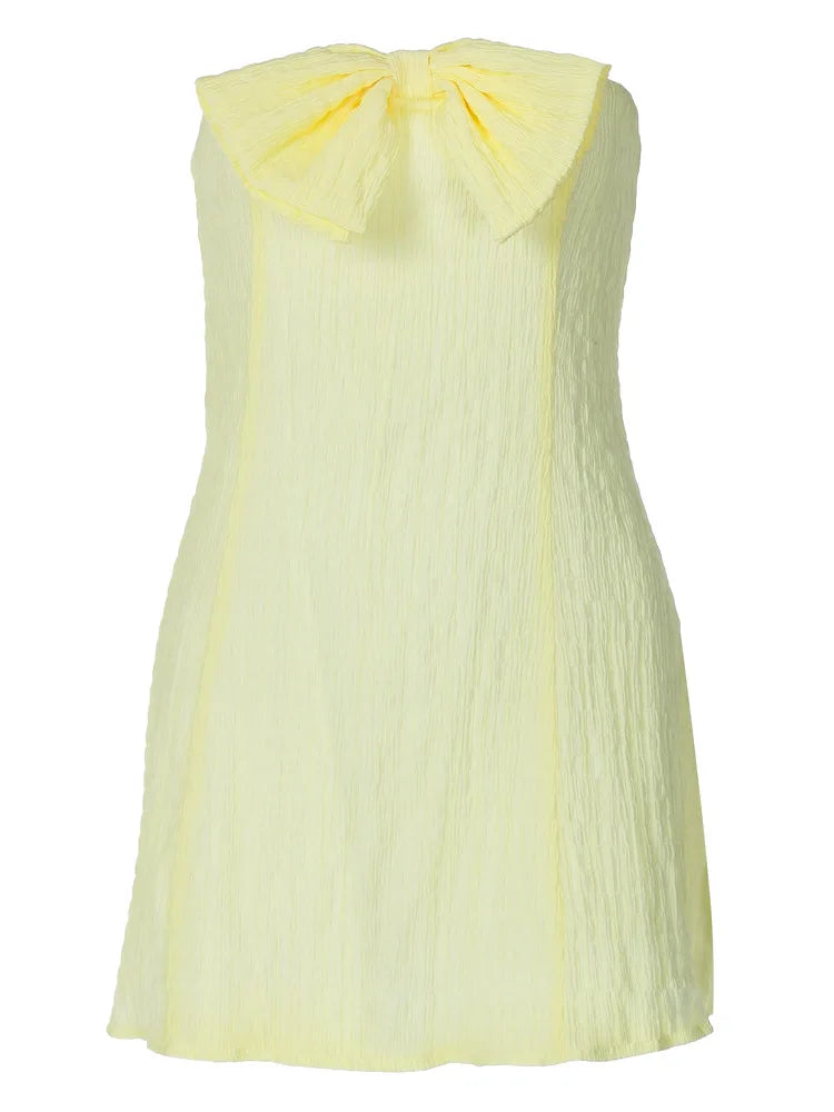 Textured Strapless Bow Dress for Women