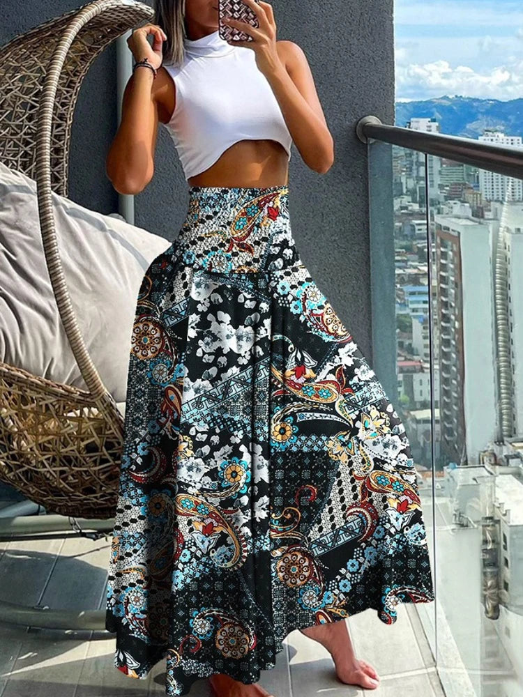 Summer Skirts- Floral Skirt Perfect for Beach Adventures- - Pekosa Women Fashion