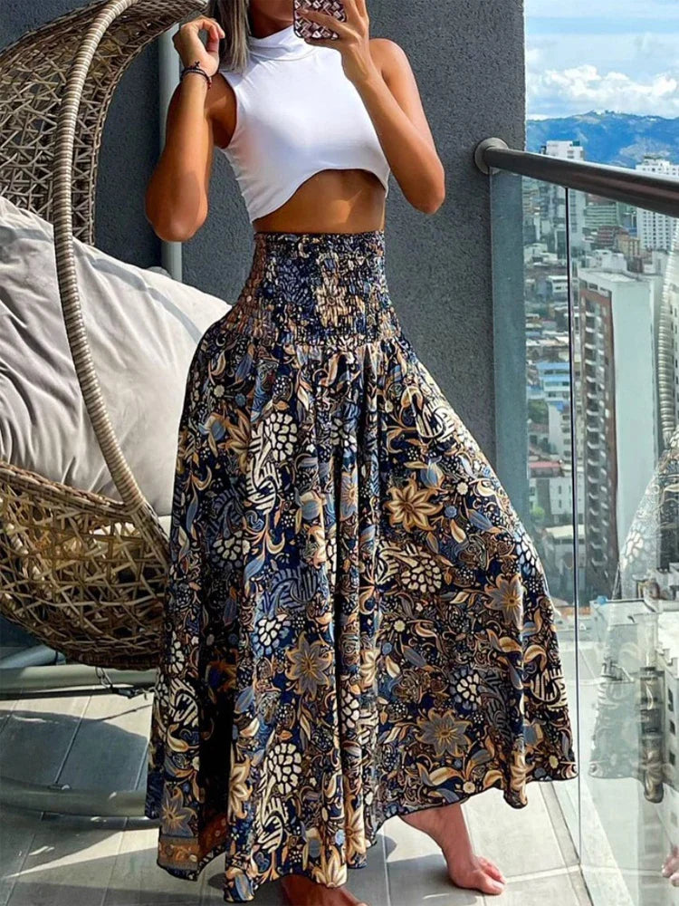 Summer Skirts- Floral Skirt Perfect for Beach Adventures- - Pekosa Women Fashion