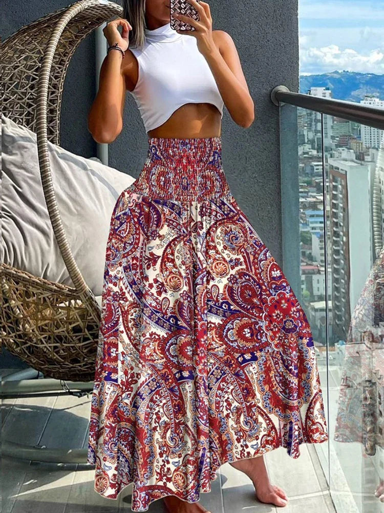 Summer Skirts- Floral Skirt Perfect for Beach Adventures- - Pekosa Women Fashion