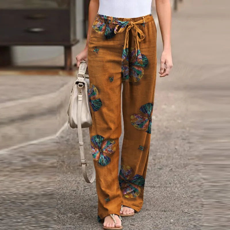 Summer Adventure Botanical Wide-Leg Pants