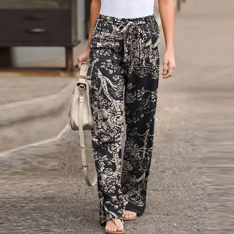 Summer Adventure Botanical Wide-Leg Pants